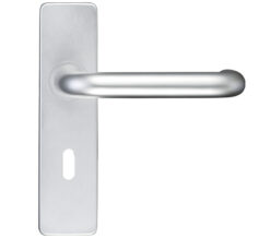 Zoo Hardware Architectural Return To Door Lever On Backplate, Satin Aluminium (Sold In Pairs)