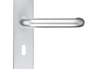 Zoo Hardware Architectural Return To Door Lever On Backplate, Satin Aluminium (Sold In Pairs)