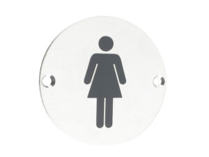 Zoo Hardware Zss Door Sign - Female Sex Symbol, Polished Stainless Steel