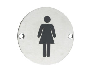 Zoo Hardware Zss Door Sign - Female Sex Symbol, Satin Stainless Steel