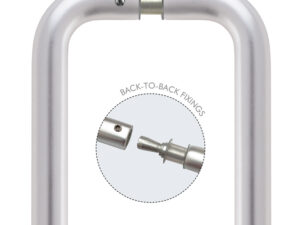 Zoo Hardware Architectural Aluminium Back To Back Pull Handles (19Mm Or 22Mm Bar Diameter), Satin Aluminium