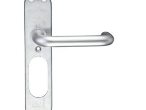 Zoo Hardware Architectural Aluminium Rtd Lever On Inner Long Backplate, Satin Aluminium