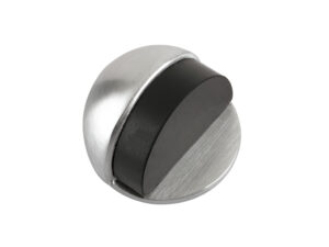 Zoo Hardware Oval Floor Mounted Door Stop (45Mm Diameter), Satin Chrome