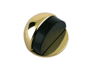 Zoo Hardware Oval Floor Mounted Door Stop (45Mm Diameter), Polished Brass