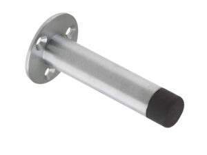 Zoo Hardware Cylinder Door Stop With Rose (76Mm), Satin Chrome