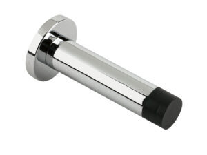 Zoo Hardware Cylinder Door Stop With Rose (70Mm), Polished Chrome