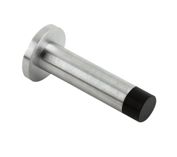 Zoo Hardware Cylinder Door Stop With Rose (70Mm), Satin Chrome