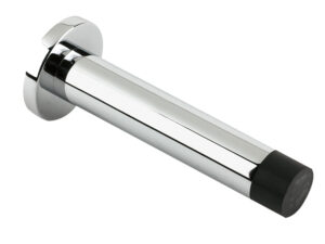 Zoo Hardware Cylinder Door Stop With Rose (80Mm), Polished Chrome