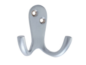 Zoo Hardware Double Robe Hook, Satin Chrome