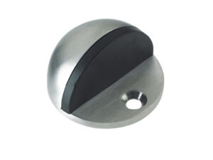 Zoo Hardware Zas Face Fix Floor Mounted Oval Door Stop (45Mm Diameter), Satin Stainless Steel