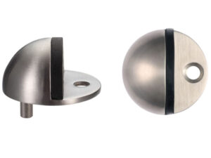 Zoo Hardware Zas Face Fix Floor Mounted Oval Door Stop (40Mm Diameter) Satin Or Polished Stainless Steel