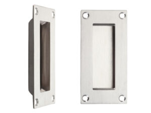 Zoo Hardware Zas Rectangular Flush Pull (50Mm X 100Mm), Satin Stainless Steel