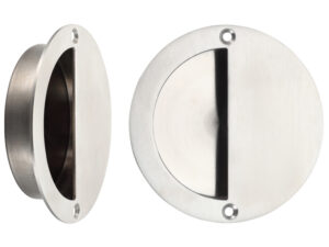 Zoo Hardware Zas Half Moon Flush Pull (90Mm Diameter), Satin Stainless Steel