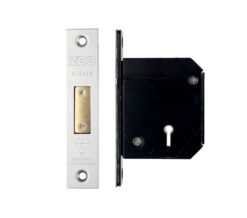 Zoo Hardware British Standard 5 Lever Chubb Retro-Fit Dead Lock (67Mm Or 80Mm), Satin Stainless Steel