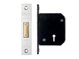 Zoo Hardware British Standard 5 Lever Chubb Retro-Fit Dead Lock (67Mm Or 80Mm), Satin Stainless Steel