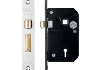 Zoo Hardware British Standard 5 Lever Chubb Retro-Fit Roller Sash Lock (67Mm Or 80Mm), Satin Stainless Steel