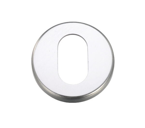 Zoo Hardware Contract Aluminium Oval Profile Escutcheon, Satin Aluminium