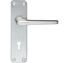 Zoo Hardware Contract Lever On Backplate, Satin Aluminium (Sold In Pairs)