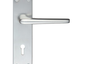 Zoo Hardware Contract Lever On Backplate, Satin Aluminium (Sold In Pairs)