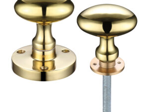 Zoo Hardware Contract Oval Rim Door Knobs, Polished Brass (Sold In Pairs)