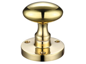 Zoo Hardware Contract Oval Mortice Door Knobs, Polished Brass (Sold In Pairs)