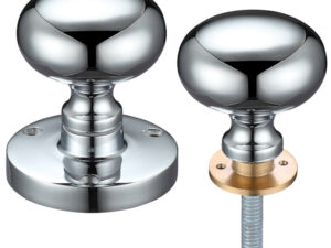 Zoo Hardware Contract Mushroom Rim Door Knobs, Polished Chrome (Sold In Pairs)