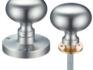 Zoo Hardware Contract Mushroom Rim Door Knobs, Satin Chrome (Sold In Pairs)