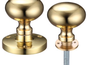 Zoo Hardware Contract Mushroom Rim Door Knobs, Polished Brass (Sold In Pairs)