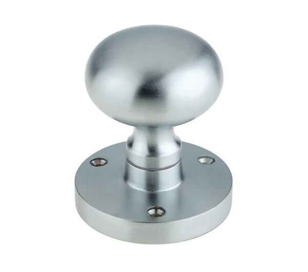 Zoo Hardware Contract Mushroom Mortice Door Knobs, Satin Chrome (Sold In Pairs)