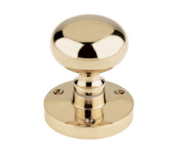 Zoo Hardware Contract Mushroom Mortice Door Knobs, Polished Brass (Sold In Pairs)