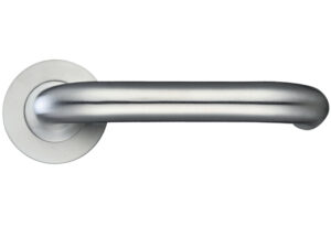 Zoo Hardware Zcs Architectural Rtd Lever On Round Rose, Satin Stainless Steel (Sold In Pairs)