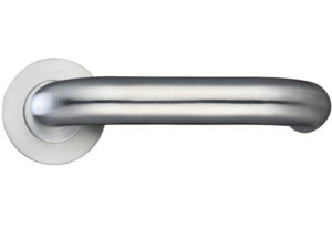 Zoo Hardware Zcs Architectural Rtd Lever On Round Rose, Satin Stainless Steel (Sold In Pairs)