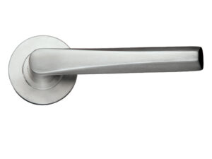 Zoo Hardware Zcs Architectural Designer Lever On Round Rose, Satin Stainless Steel (Sold In Pairs)