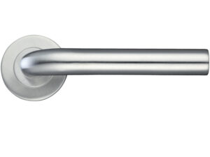 Zoo Hardware Zcs2 Radius Lever On Round Rose, Satin Stainless Steel (Sold In Pairs)