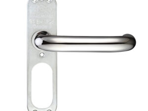 Zoo Hardware Zcs Architectural 19Mm Rtd Lever On Short Inner Backplate, Polished Stainless Steel (Sold In Pairs)