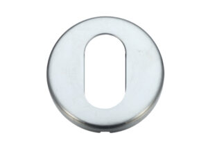 Zoo Hardware Stanza Contract Oval Profile Escutcheon, Satin Chrome