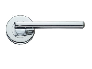 Zoo Hardware Stanza Leon Contract Lever On Round Rose, Polished Chrome (Sold In Pairs)