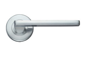 Zoo Hardware Stanza Leon Contract Lever On Round Rose, Satin Chrome (Sold In Pairs)