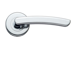 Zoo Hardware Stanza Santiago Contract Lever On Round Rose, Polished Chrome (Sold In Pairs)