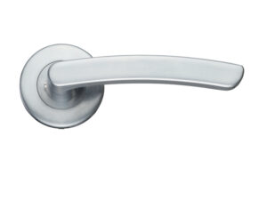 Zoo Hardware Stanza Santiago Contract Lever On Round Rose, Satin Chrome (Sold In Pairs)