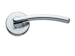 Zoo Hardware Stanza Toledo Contract Lever On Round Rose, Polished Chrome (Sold In Pairs)