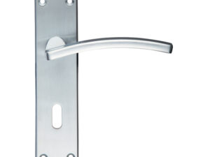 Zoo Hardware Stanza Toledo Contract Door Handles On Backplate, Satin Chrome (Sold In Pairs)