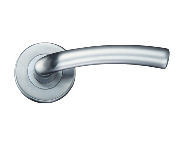 Zoo Hardware Stanza Seville Contract Lever On Round Rose, Satin Chrome (Sold In Pairs)