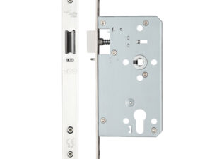 Zoo Hardware Vier 72Mm C/C Din Night Latch (Square Or Radius Profile), Polished Stainless Steel