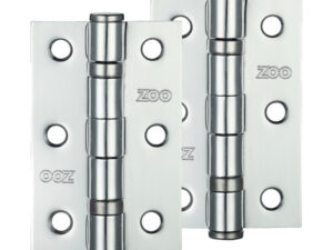 Zoo Hardware 3 Inch Steel Ball Bearing Door Hinges, Polished Chrome (Sold In Pairs)