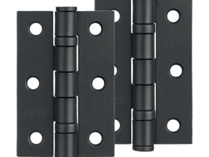 Zoo Hardware 3 Inch Steel Ball Bearing Door Hinges, Powder Coated Black (Sold In Pairs)