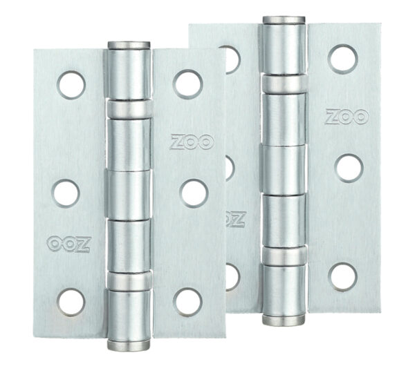 Zoo Hardware 3 Inch Steel Ball Bearing Door Hinges, Satin Chrome (Sold In Pairs)