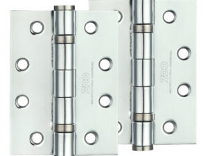 Zoo Hardware 4 Inch Steel Ball Bearing Door Hinges, Polished Chrome (Sold In Pairs)