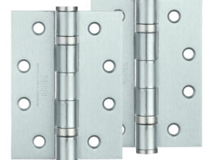 Zoo Hardware 4 Inch Steel Ball Bearing Door Hinges, Satin Chrome (Sold In Pairs)