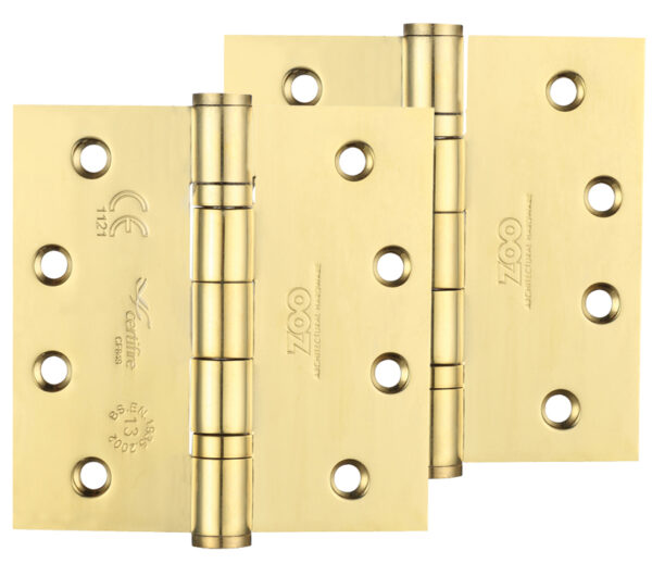 Zoo Hardware 4 Inch Grade 13 Ball Bearing Hinge, Pvd Stainless Brass (Sold In Pairs)